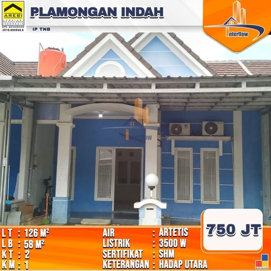 Rumah murah minimalis dijual di Plamongan Indah, Semarang, dengan 2 kamar tidur, 1 kamar mandi, air artesis, dan listrik 3500 Watt. Agen Properti Semarang Interflow Property