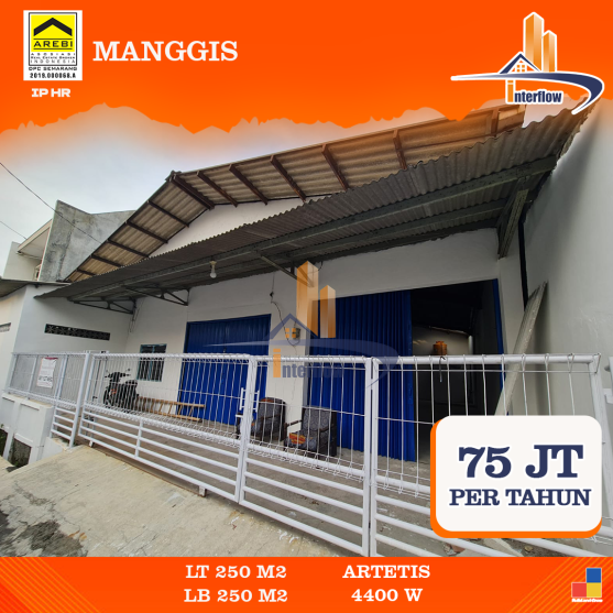 Gudang semarang selatan Gudang disewakan di Manggis, Semarang Tengah. LT 450 m², LB 450 m², listrik 4400W, air artetis, lokasi strategis, bebas banjir.